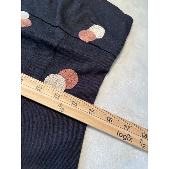 Vintage RUTH Strapless Black Dress Embroidered Polka Dot Design Side Zipper Sz 8 - Picture 4 of 10